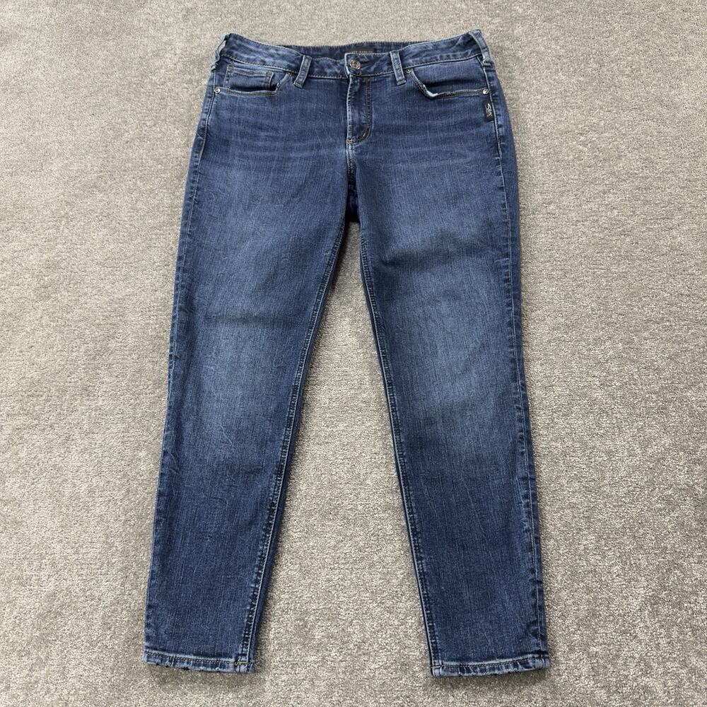 Silver Jeans Suki Skinny Womens 32x27 Stretch Mid Rise Blue Denim Jeans Pants